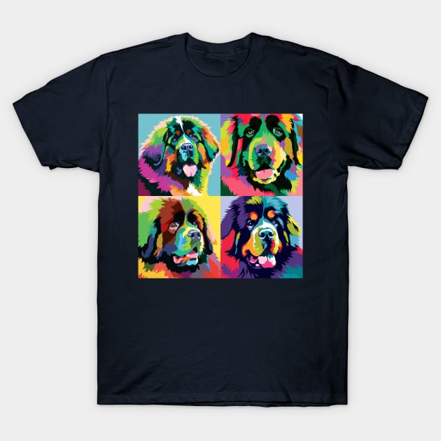 Newfoundland Pop Art - Dog Lover Gifts T-Shirt by PawPopArt
